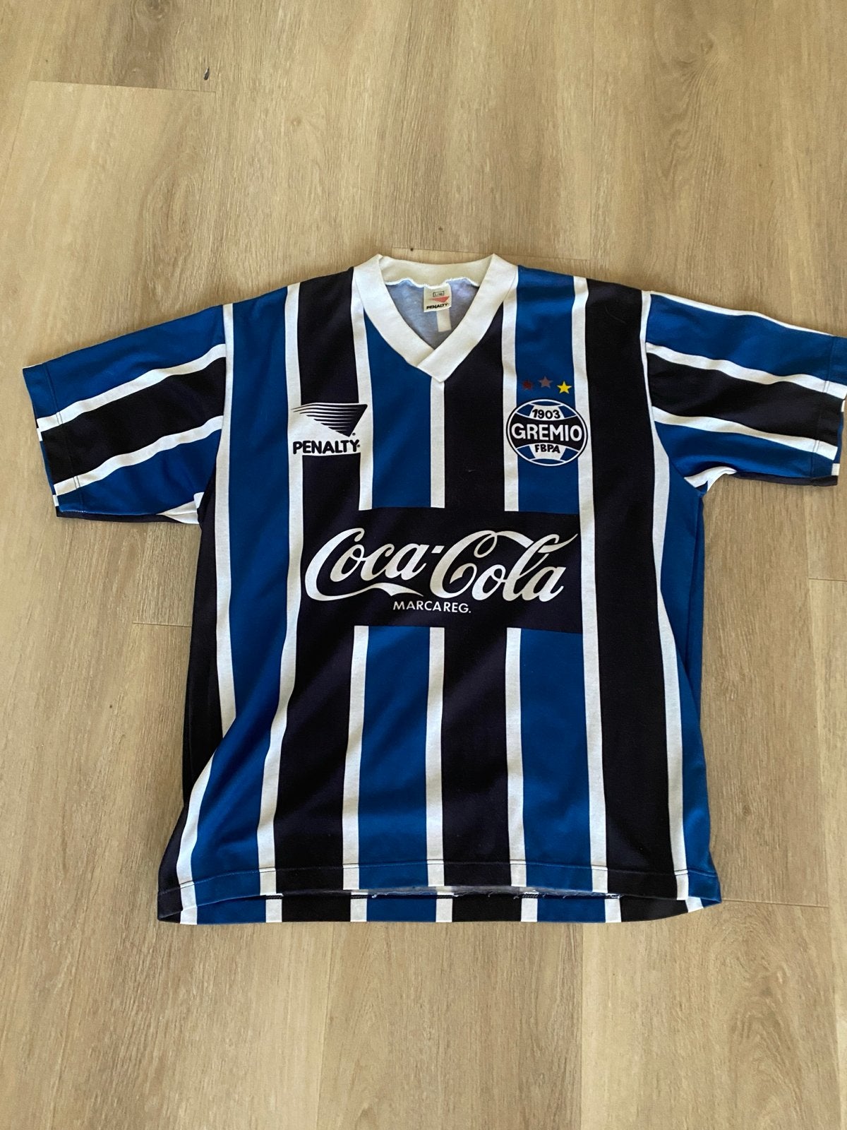Vintage Grêmio Coca-Cola Voetbalshirt Maat L Jaren '90, Ophalen of Verzenden