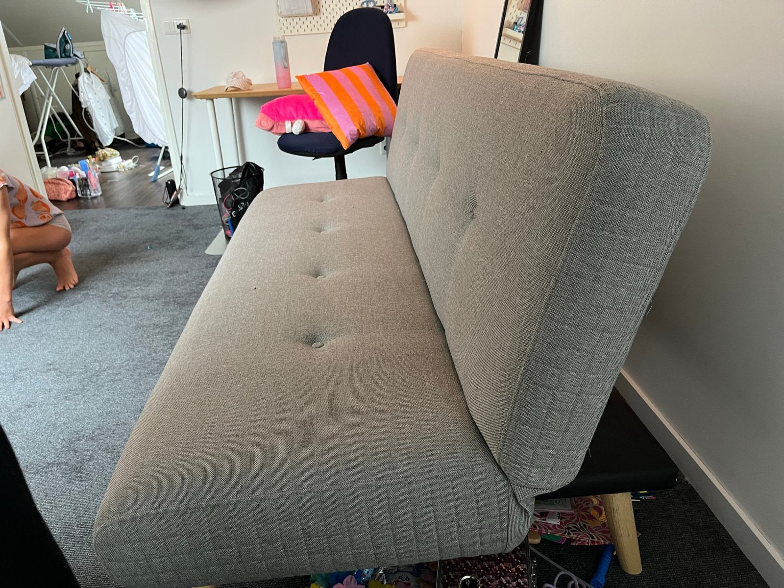 Zeer nette en comfortabele slaapbank, Ophalen, 90 cm, Tweepersoons, Zo goed als nieuw