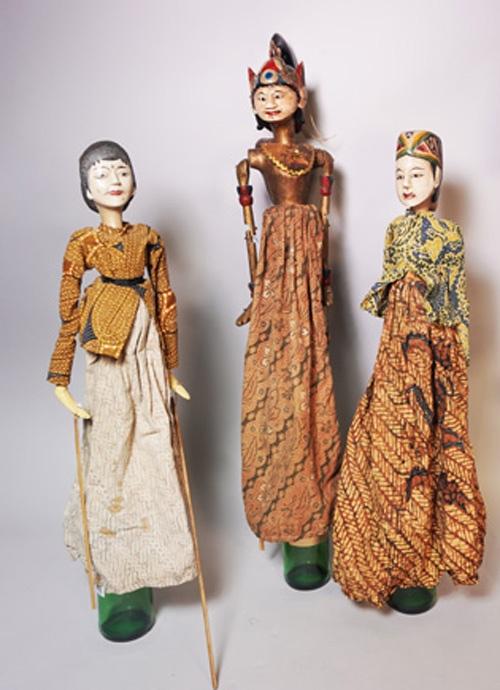 3 Indonesische wajangpoppen, Antiek en Kunst, Ophalen of Verzenden