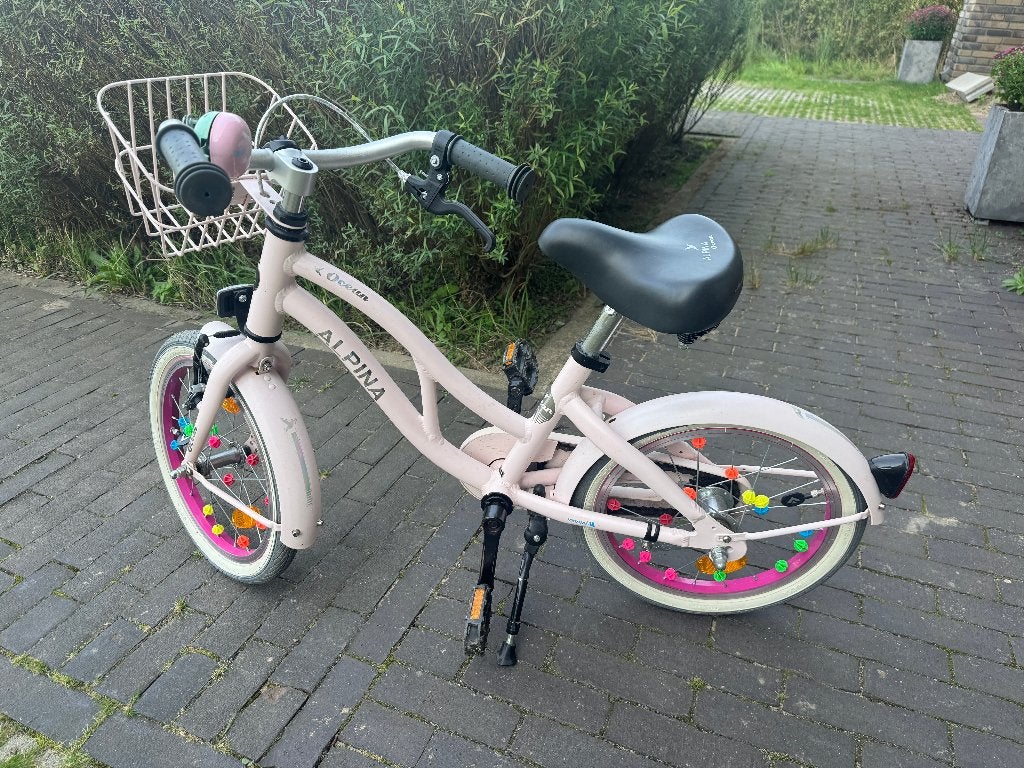 Alpina Ocean kinderfiets 16 inch roze, Fietsen en Brommers, Ophalen, Terugtraprem, Alpina, 16 tot 20 inch