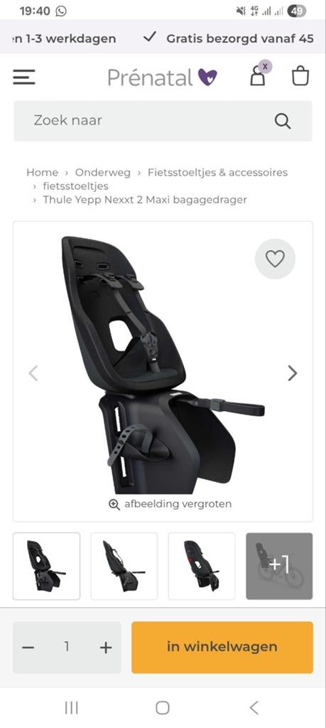 Thule Yepp Nexxt 2 Maxi bagagedrager Black, Ophalen of Verzenden