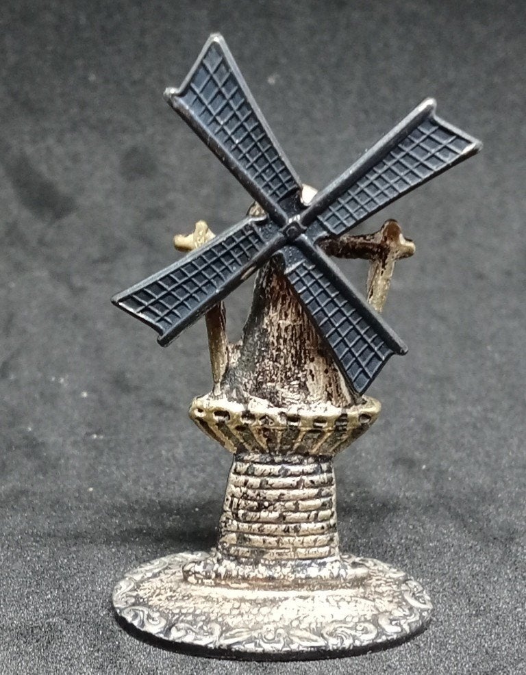 Vintage verzilverde windmolen – gemerkt made in Poland 90, Ophalen of Verzenden, Gebruikt, Grijs, Metaal