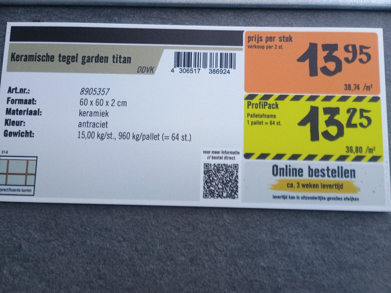 Keramische tegel garden titan 20x stuk, Computers en Software, Netwerk switches, Ophalen of Verzenden