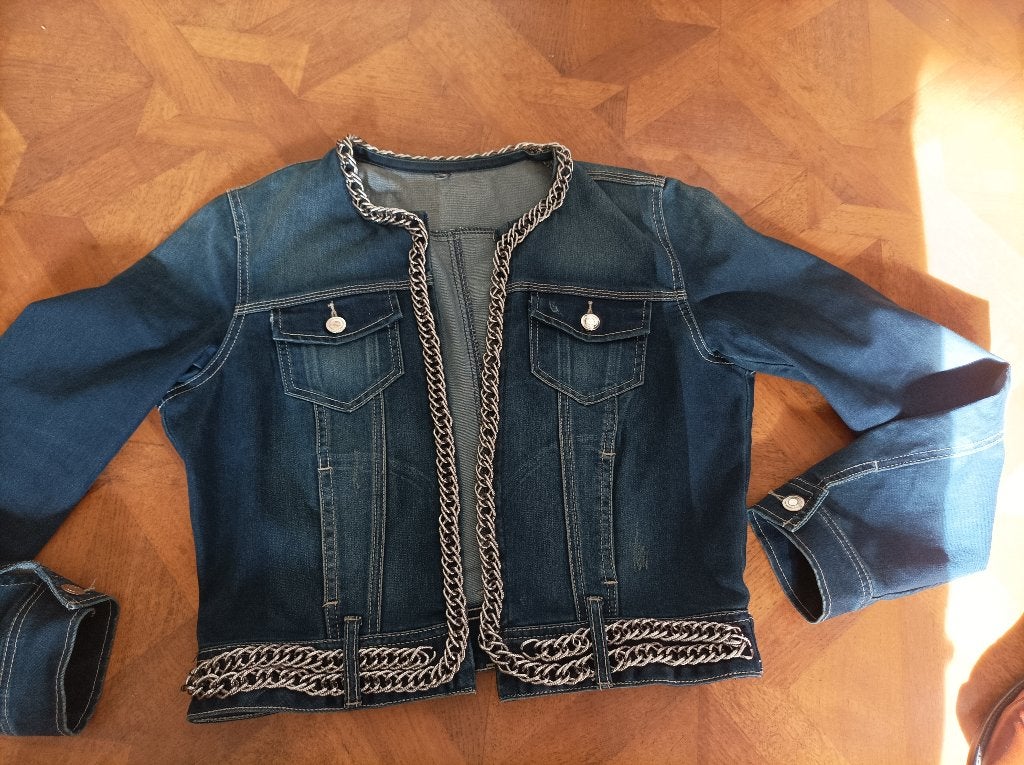 Takko Spijkerjas denim jas maat 40, Maat 38/40 (M), Blauw, Ophalen of Verzenden, Zo goed als nieuw