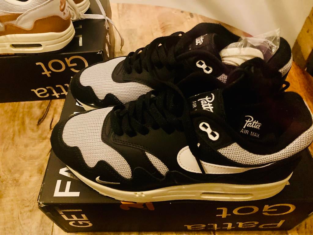 Nike air max 1 patta waves black mt 41, Ophalen of Verzenden, Zwart