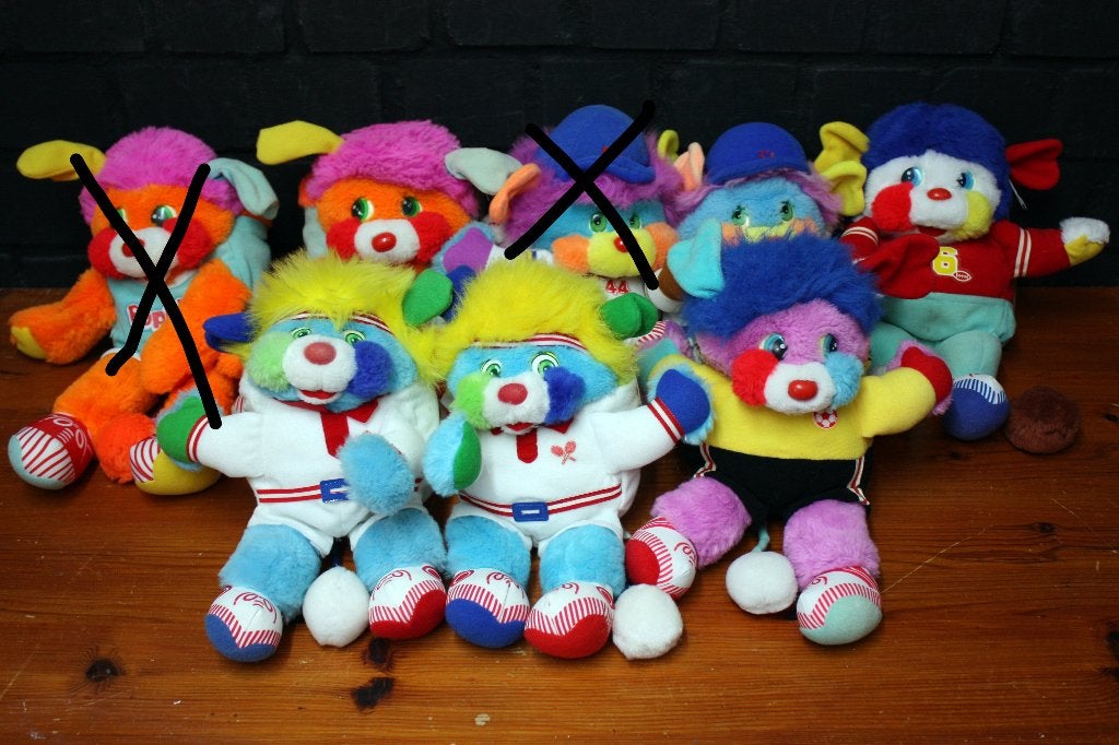 Vintage sport Popples, jaren 80 knuffel Poppel sport, Verzenden, Gebruikt