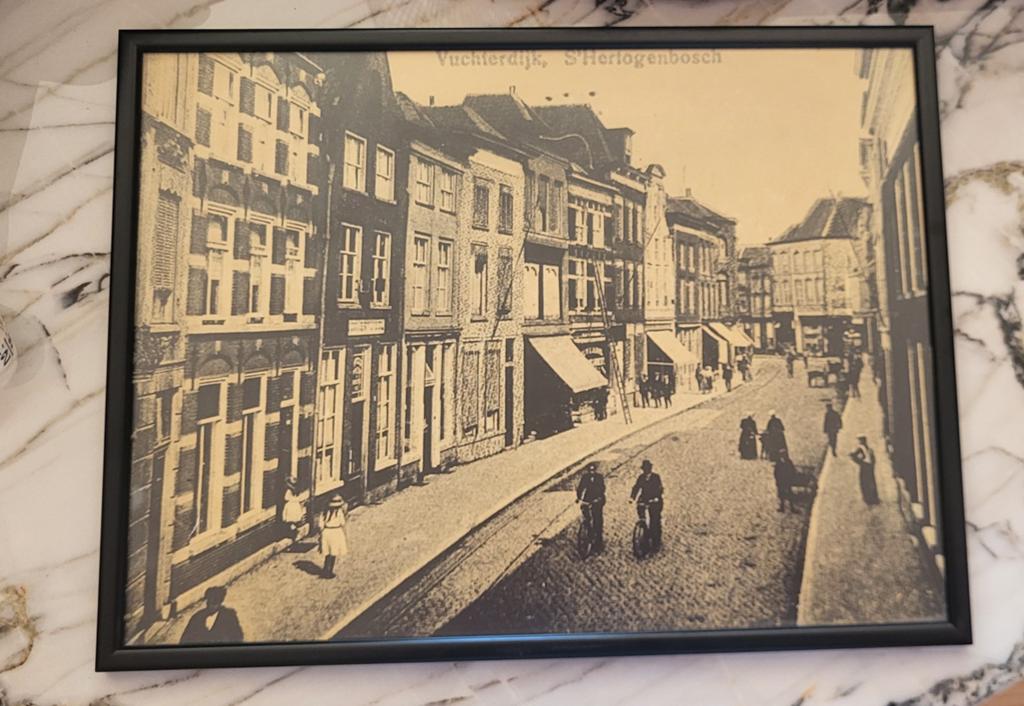 Vuchterdijk 's-Hertogenbosch (in lijst) Nostalgisch Den Bosc, Antiek en Kunst, Kunst | Tekeningen en Foto's, Ophalen of Verzenden