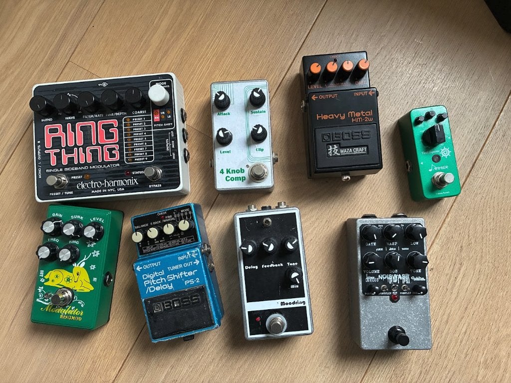 Guitar pedals: EHX Ring Thing, Boss HM-2W, PS-2 etc, Muziek en Instrumenten, Ophalen of Verzenden, Zo goed als nieuw, Compressor