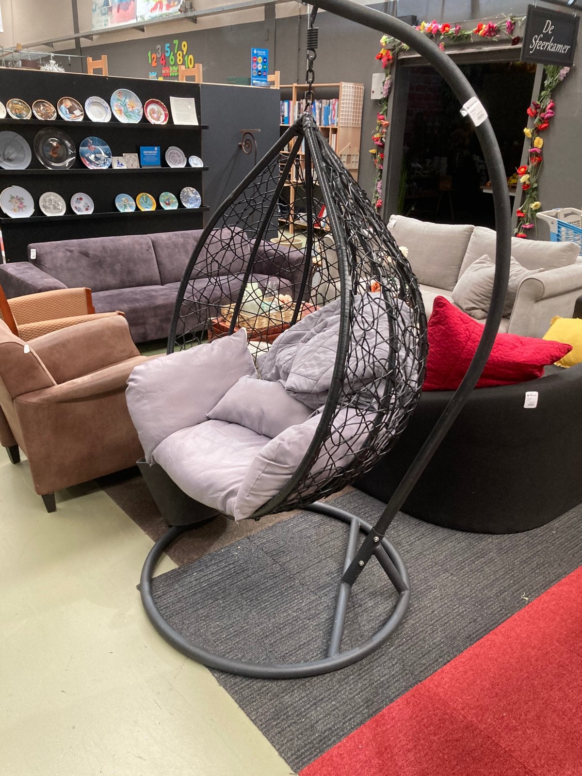 Hangstoel   Ei, Gebruikt, Zwart, W, Ophalen of Verzenden