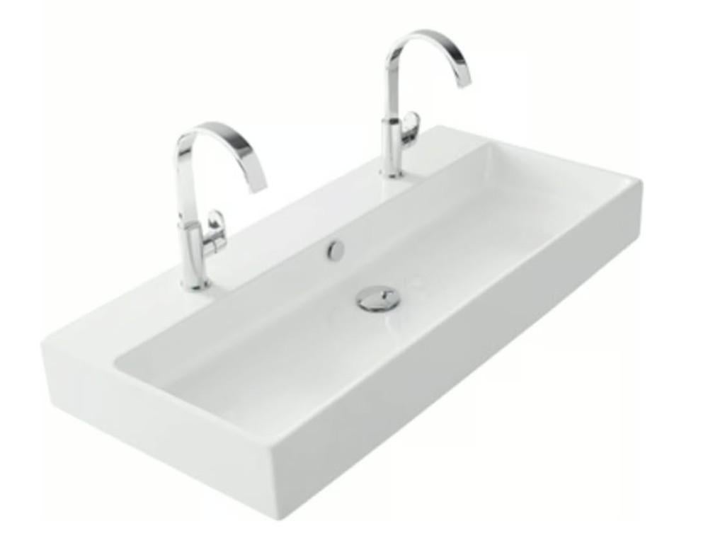 Wastafel 2 kraangaten 100,5x46x12 cm, Ophalen, Nieuw, 50 tot 100 cm, Minder dan 100 cm