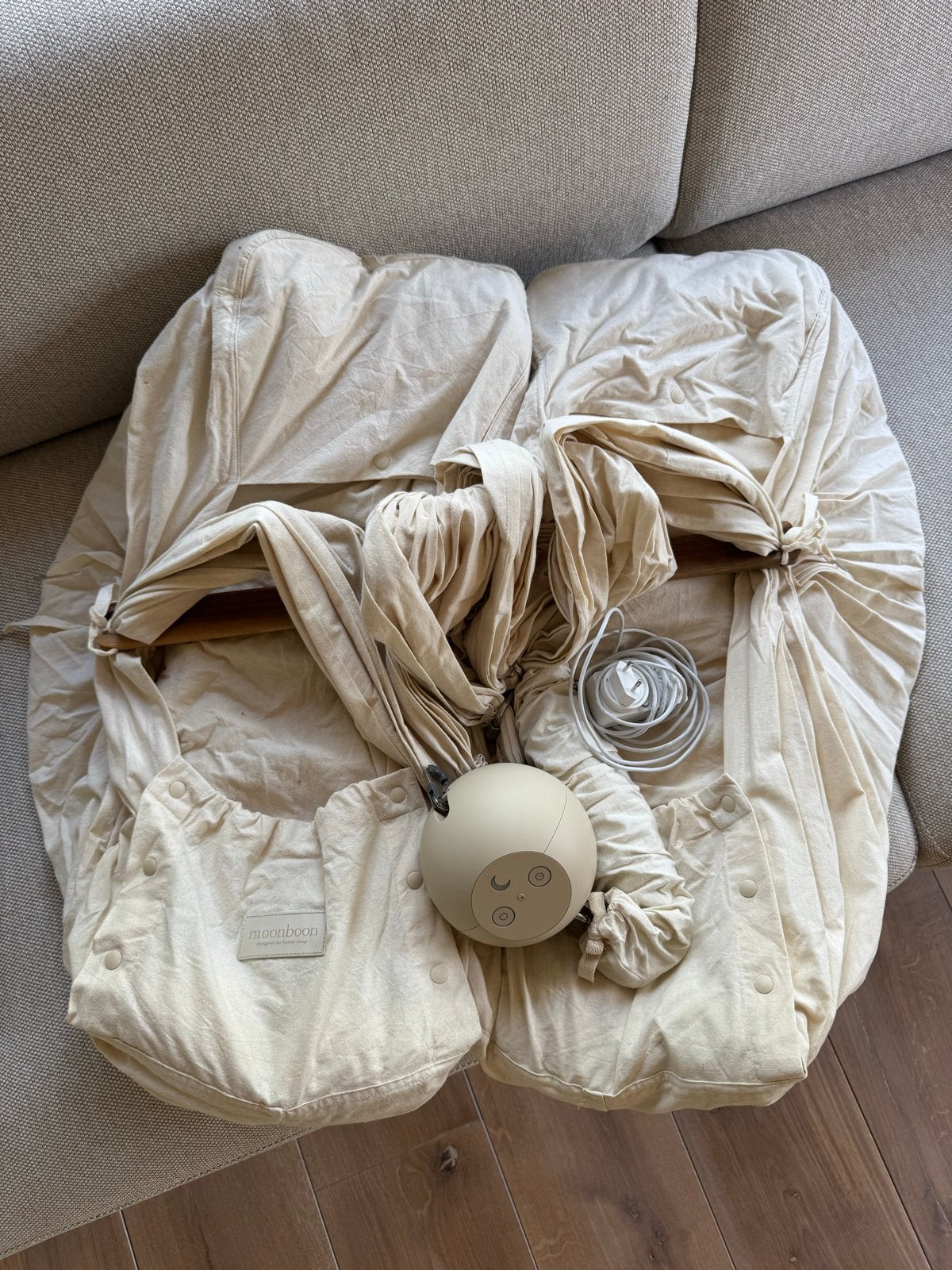 Moonboon Babyhangmat Tweeling incl Wiegmotor Connect Premium, Kinderen en Baby's, Babywiegjes en Ledikanten, Ophalen, Zo goed als nieuw