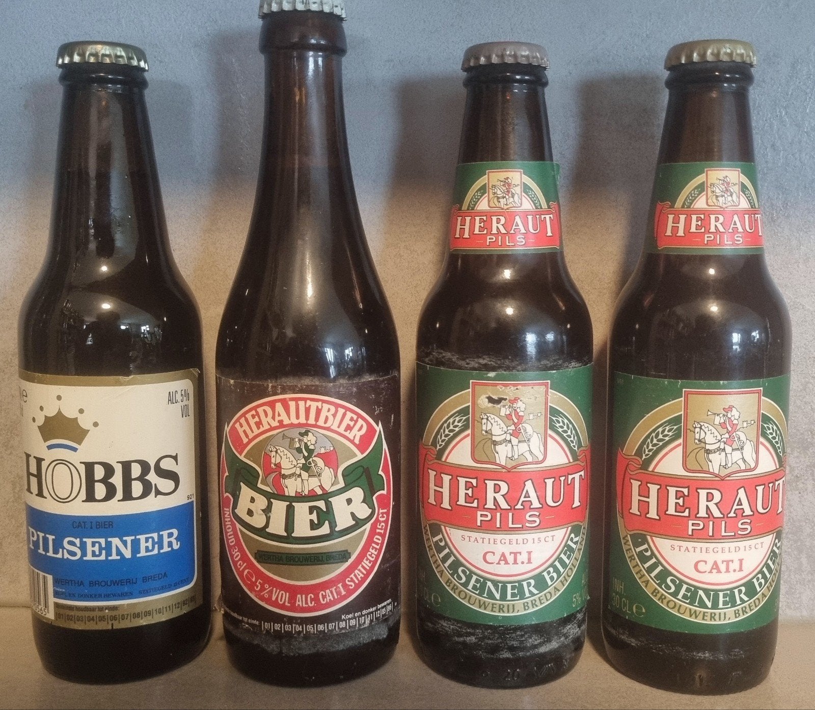 Wertha (Oranjeboom): Hobbs '92 & Heraut '86, '94 & '95, Ophalen of Verzenden, Zo goed als nieuw, Flesje(s), Oranjeboom