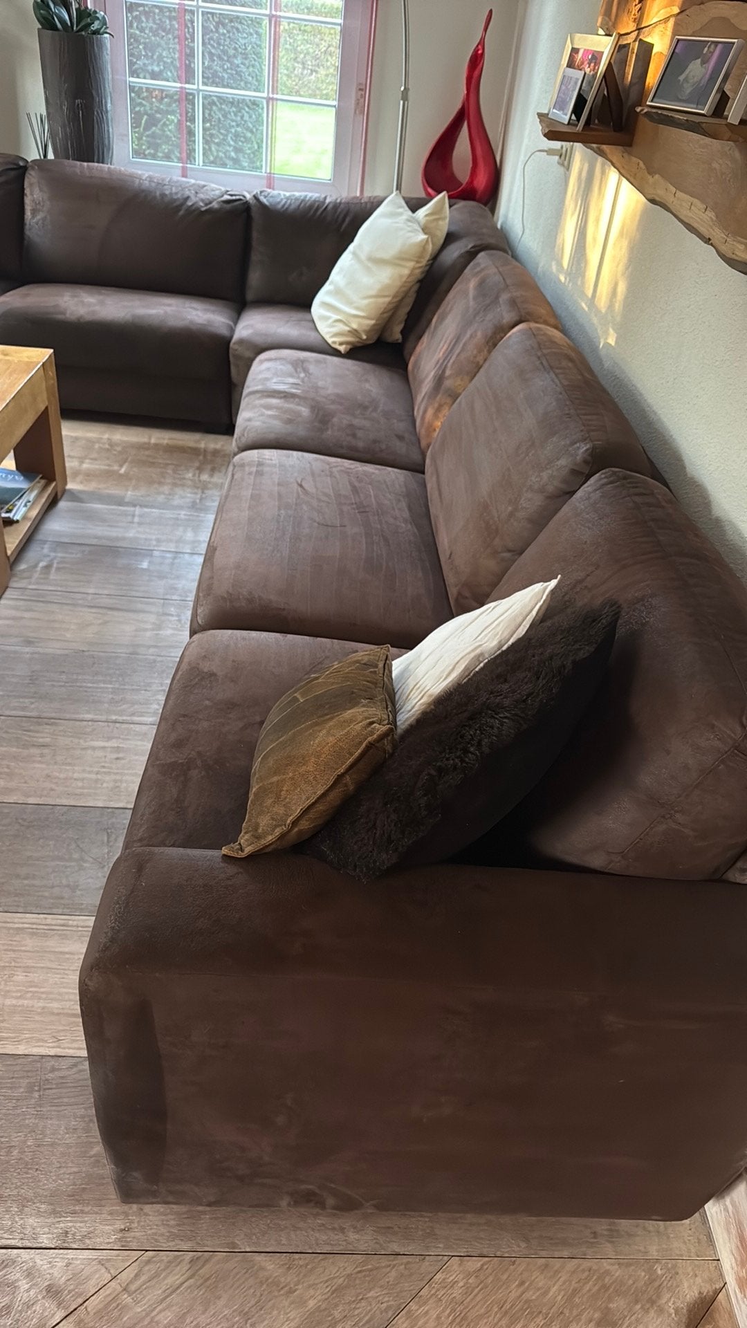Lederlook bankstel, Ophalen, Zo goed als nieuw