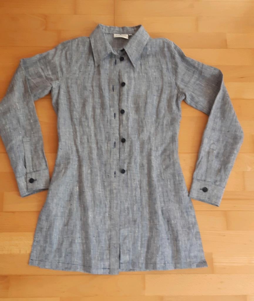 Bien Bleu linnen rok en lange blouse jasje, als nieuw, Maat 38/40 (M), Overige typen, Blauw, Ophalen of Verzenden