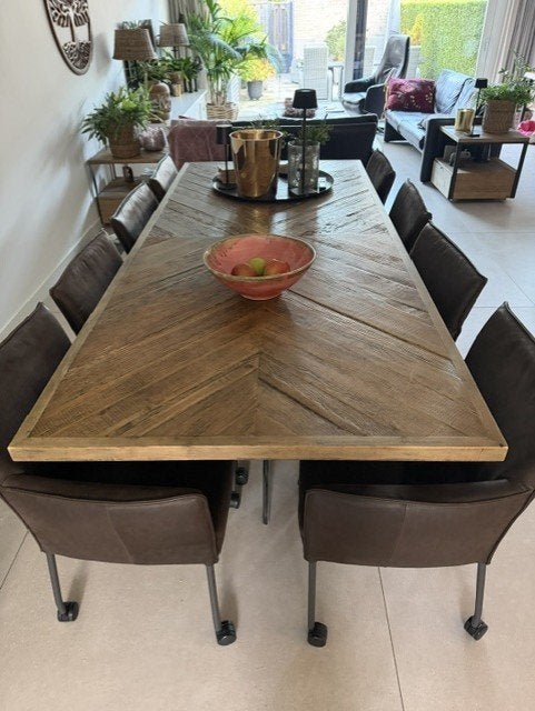 Riviera Maison eet tafelblad Falcon Crest Dining zonder poot, Ophalen, Riviera maison, Eikenhout, 200 cm of meer