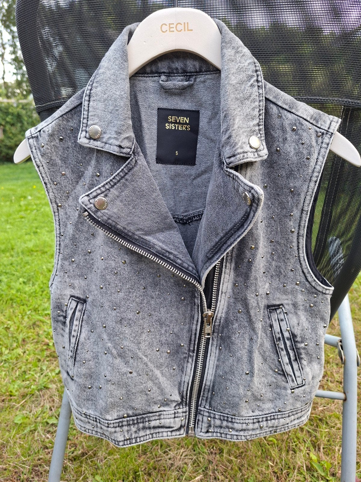 Stoer spijkergilet met studs - Seven Sisters, Seven Sisters, Ophalen of Verzenden, Zo goed als nieuw, Maat 36 (S)