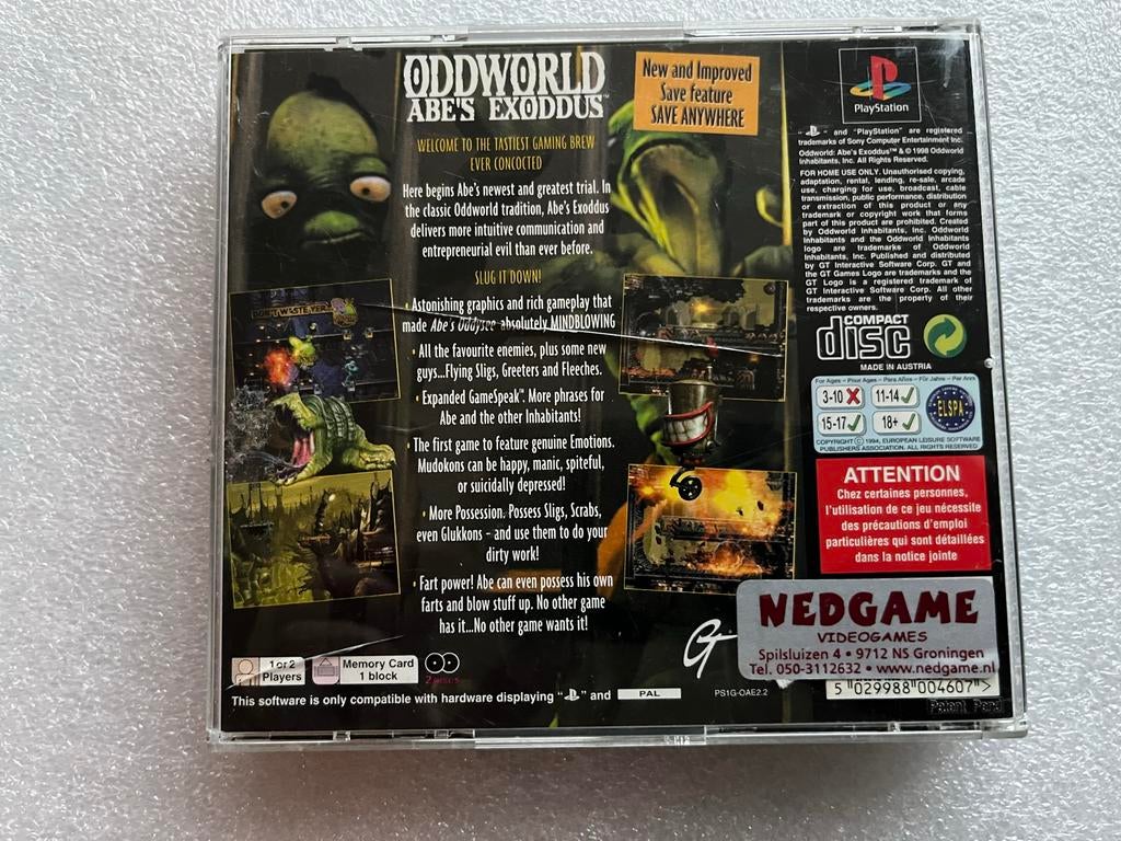 Oddworld: Abe's Exoddus - PlayStation 1 (PS1) PAL, Gebruikt, T, Ophalen of Verzenden, Platform