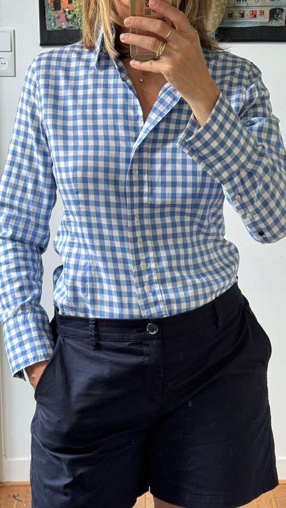 Geruite blouse, Verzenden, Gedragen, Maat 38/40 (M)