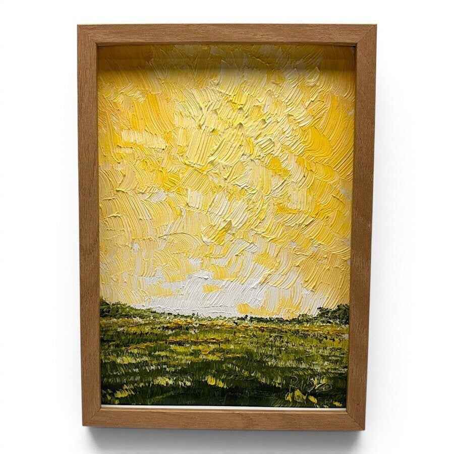 Rabbo Ploeger (1948) - Polderlandschap, Nederlandse school, Doek, Ophalen of Verzenden, Landschap