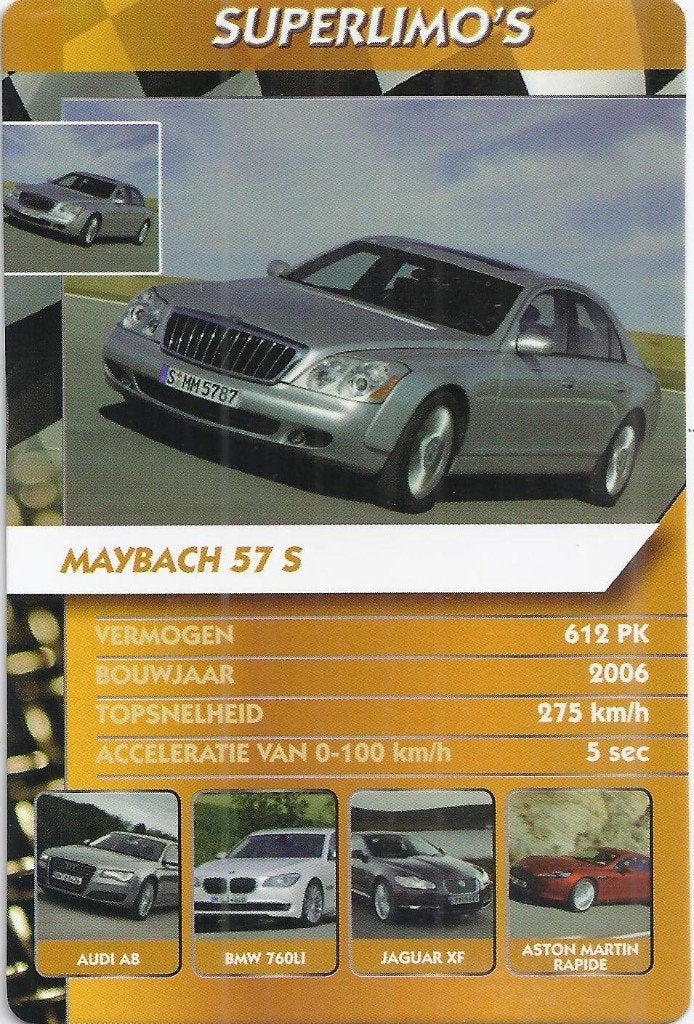 Kw2730 autokaartje maybach 57 s, Ophalen of Verzenden, Zo goed als nieuw, Auto's