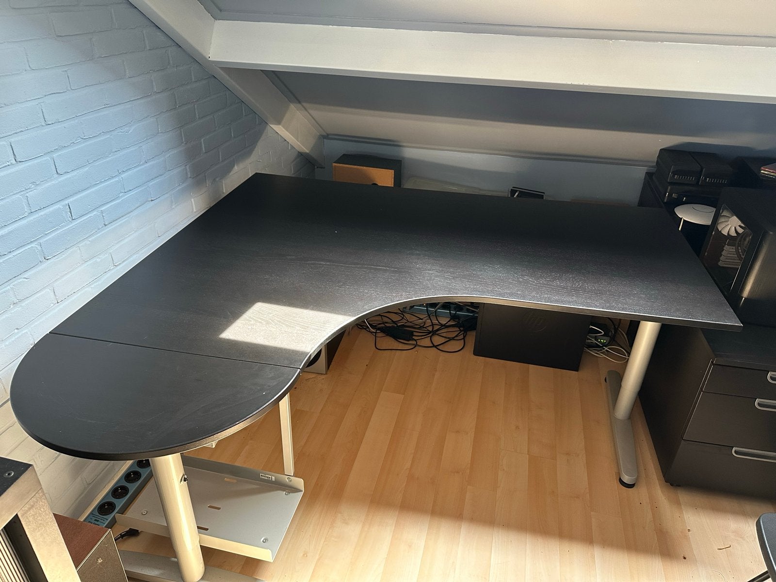 Ikea Gallant hoekbureau met ladeblok, Ophalen, Zwart, 160 cm, Gebruikt