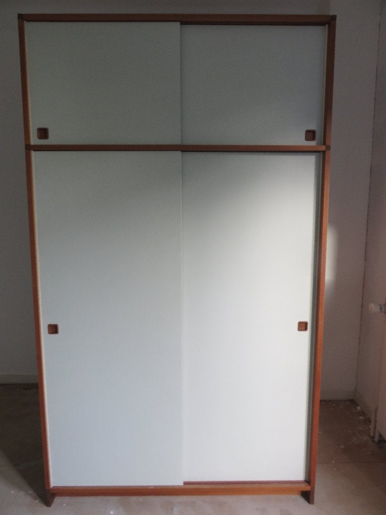 vintage Pastoe teak houten kledingkast linnenkast, Ophalen, Gebruikt, 100 tot 150 cm, 200 cm of meer