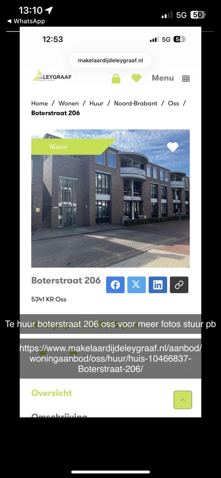 4 kamer Appartement te huur boterstraat oss, Eén persoon, 3 overnachtingen of meer
