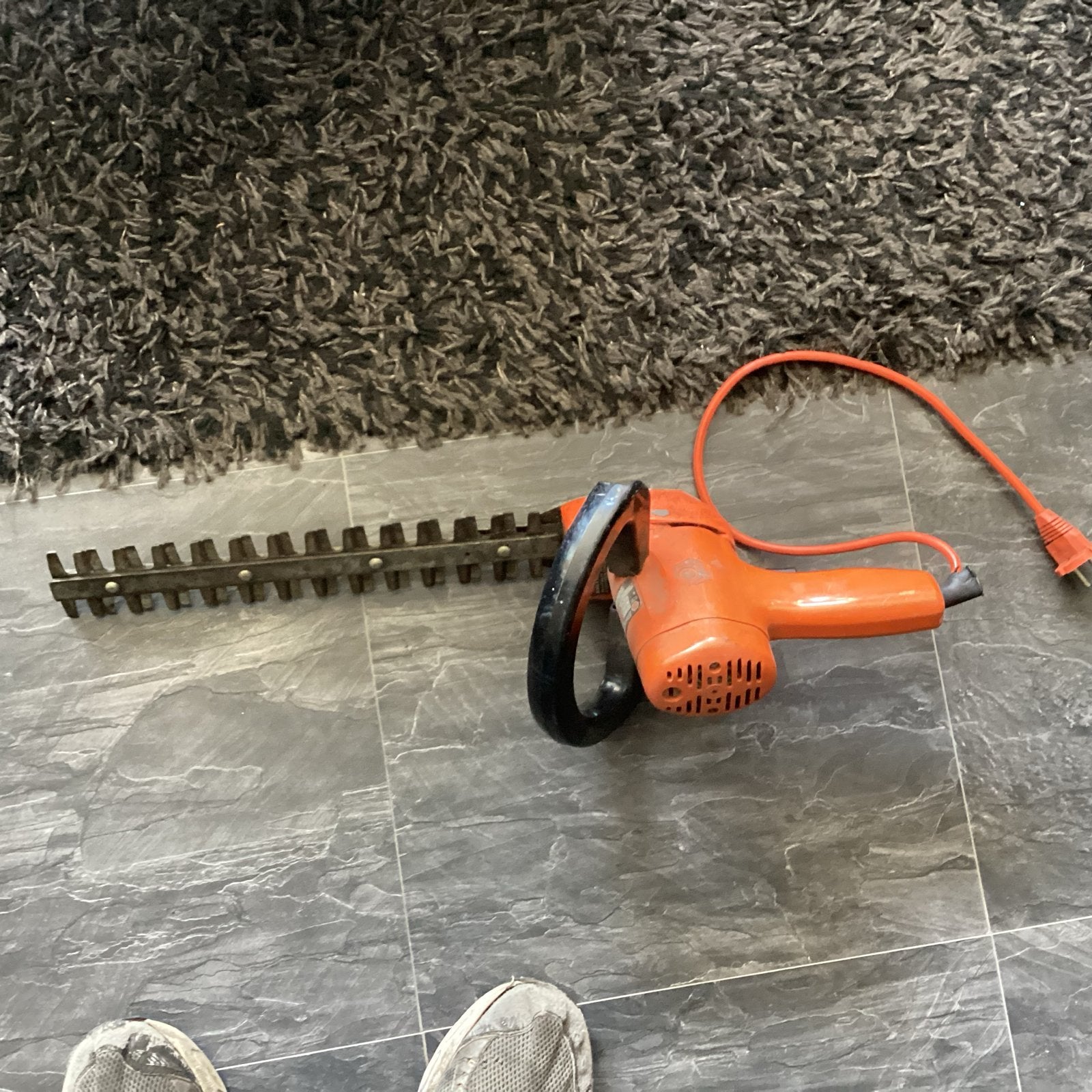 Elektrische heggenschaar - Oranje black&Decker, Ophalen of Verzenden, Gebruikt, Elektrisch