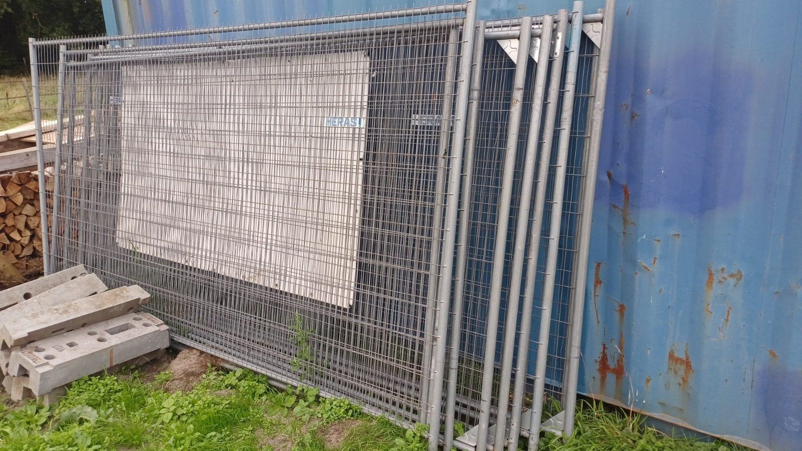 10 stuks Bouwhekken met betonvoeten en klemmen, Ophalen