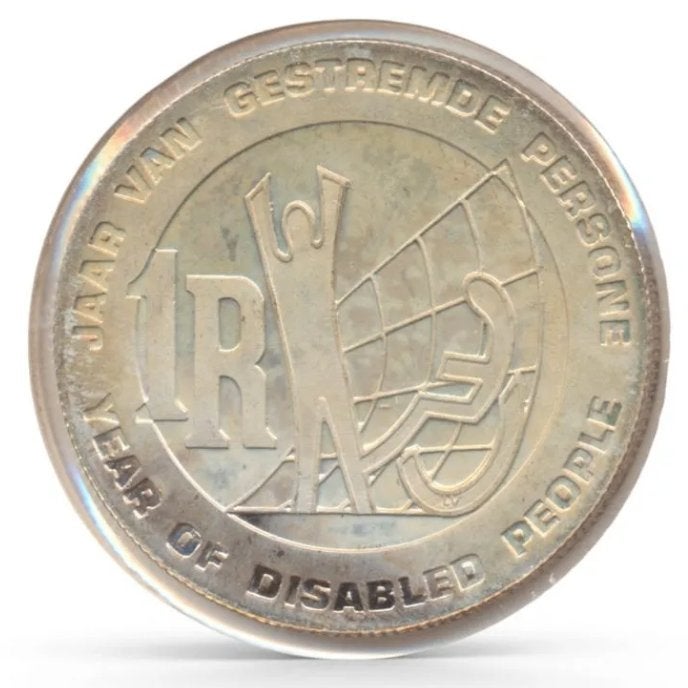 Zuid-Afrika 1 Rand 1986 Jaar van de Gehandicapten
