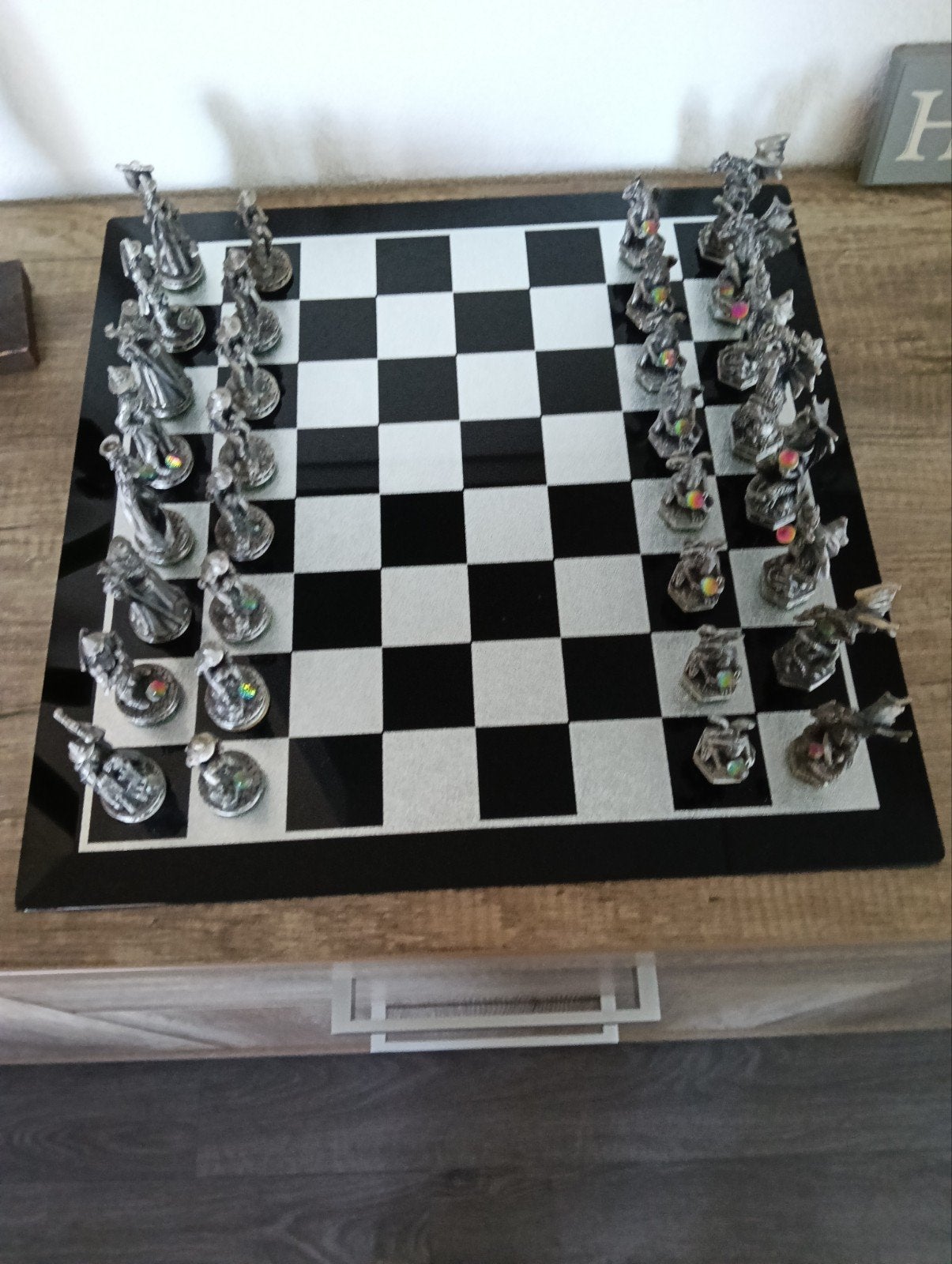 schaakspel Draken en Tovernaars in het tin, Een of twee spelers, Ophalen of Verzenden, Zo goed als nieuw