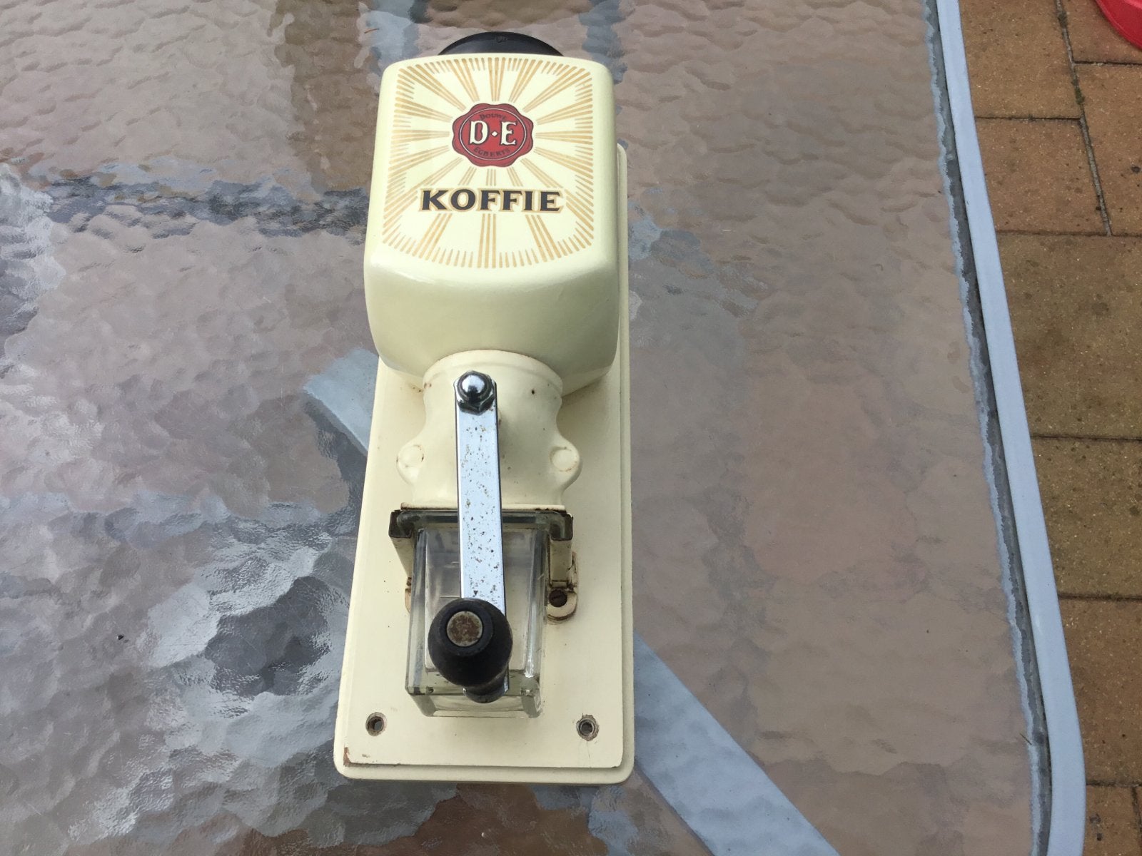 Vintage Douwe Egberts Koffiemolen - Wandmodel, Ophalen, Gebruikt, Overige modellen, Koffiebonen