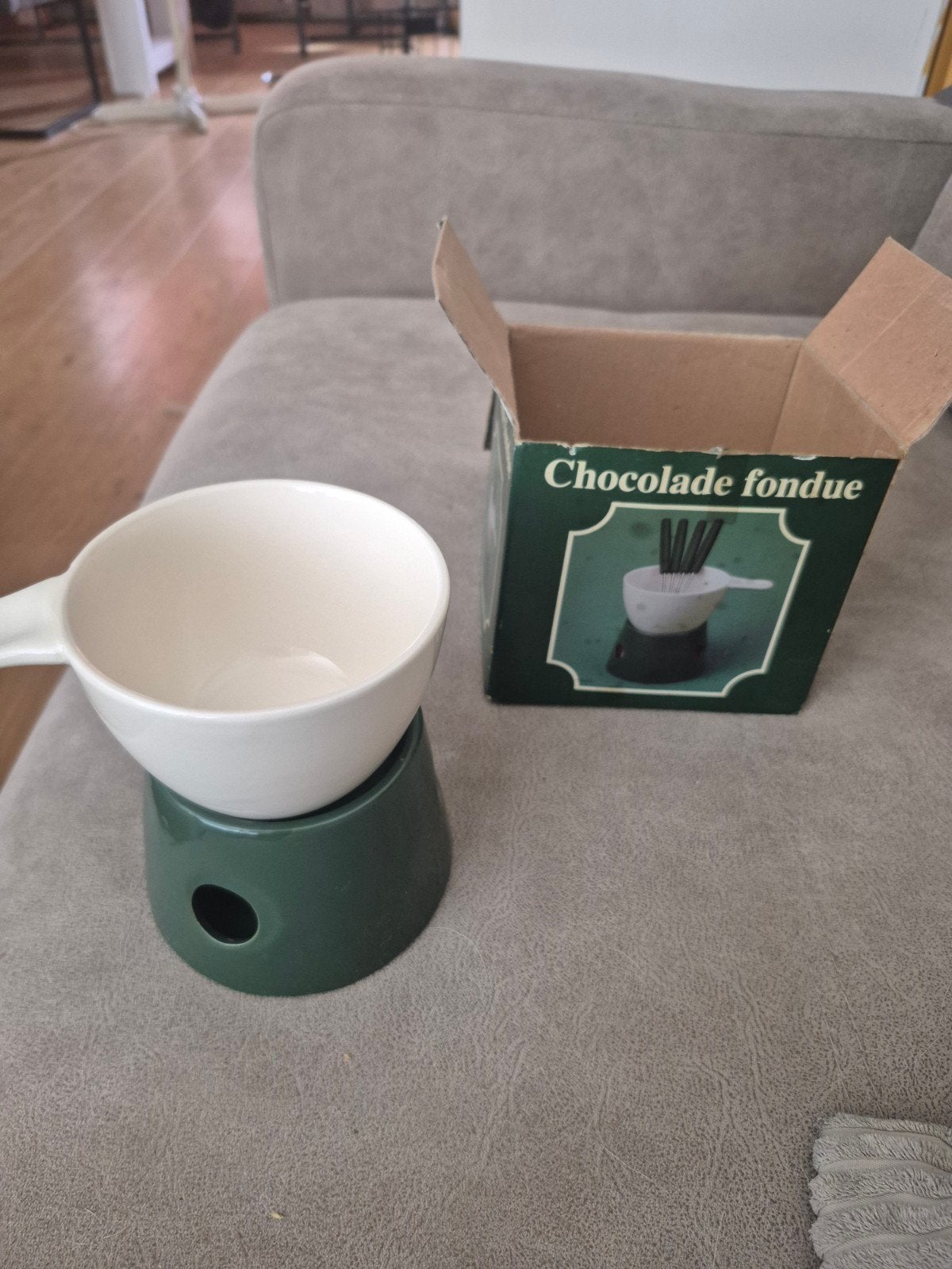 Chocolade Fondueset, Ophalen of Verzenden, Gebruikt, Waxinelicht, Fondueset