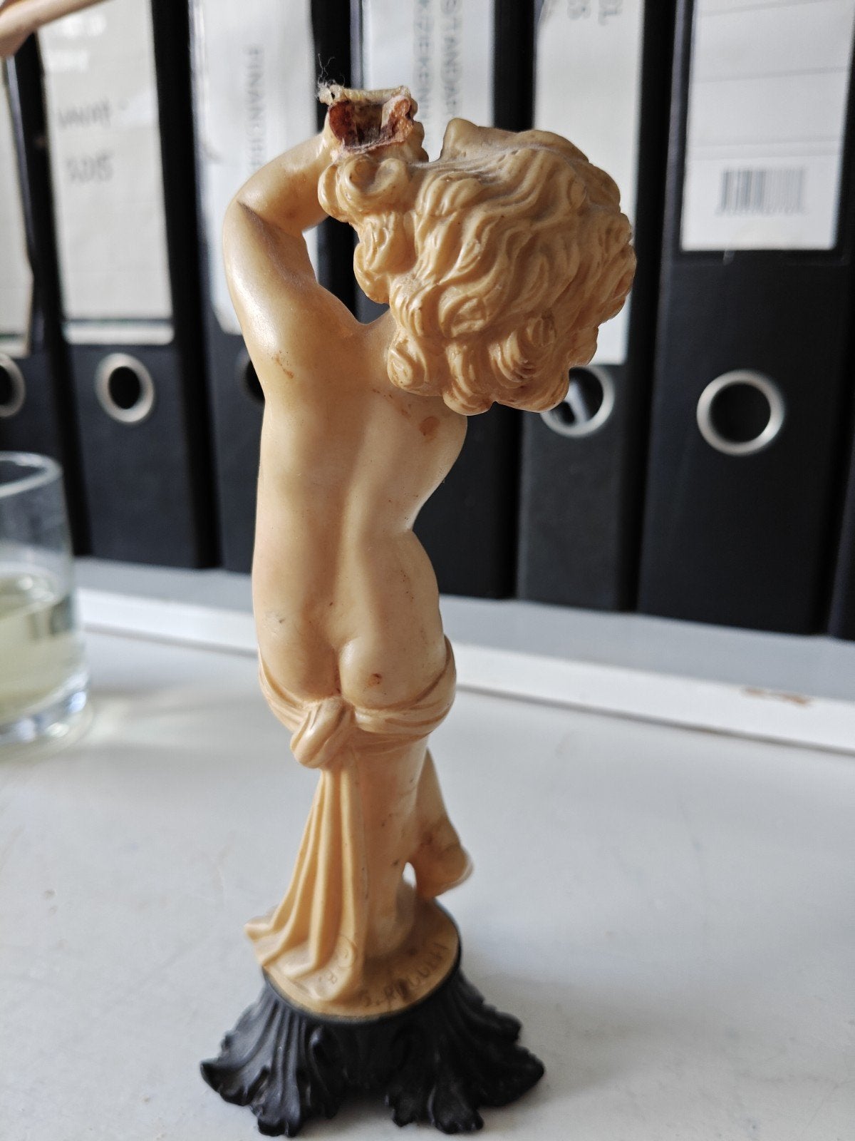 Vintage cherubijn Bust Sculpture Made in Itlay, Antiek en Kunst, Ophalen of Verzenden, Steen of Keramiek, Beeld, Beige