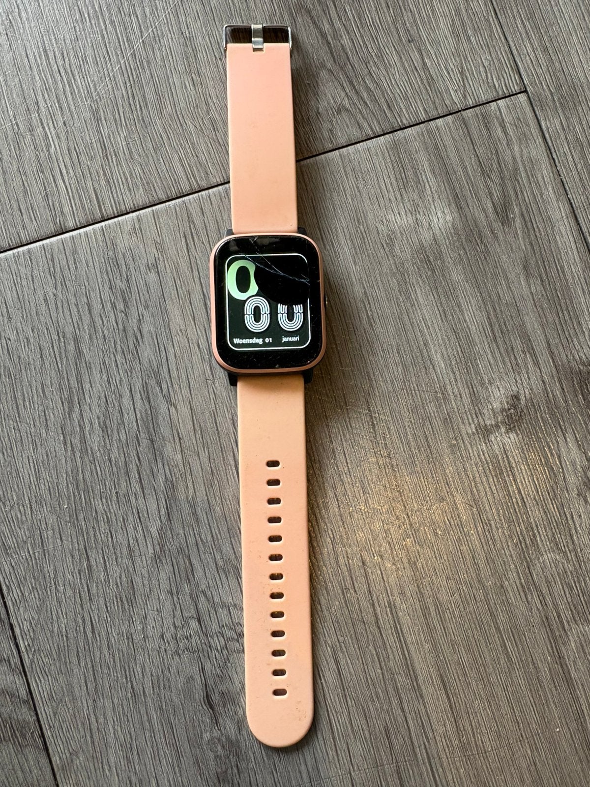 One 2 track horloge roze met beschadigd scherm, Ophalen of Verzenden, Zo goed als nieuw, Roze, Android