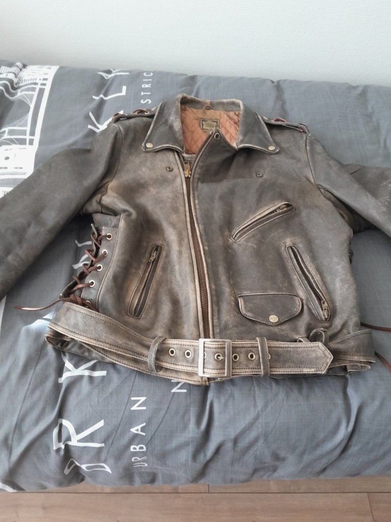 Leren Harley Davidson jack, Ophalen, Maat 52/54 (L), ISX, Bruin