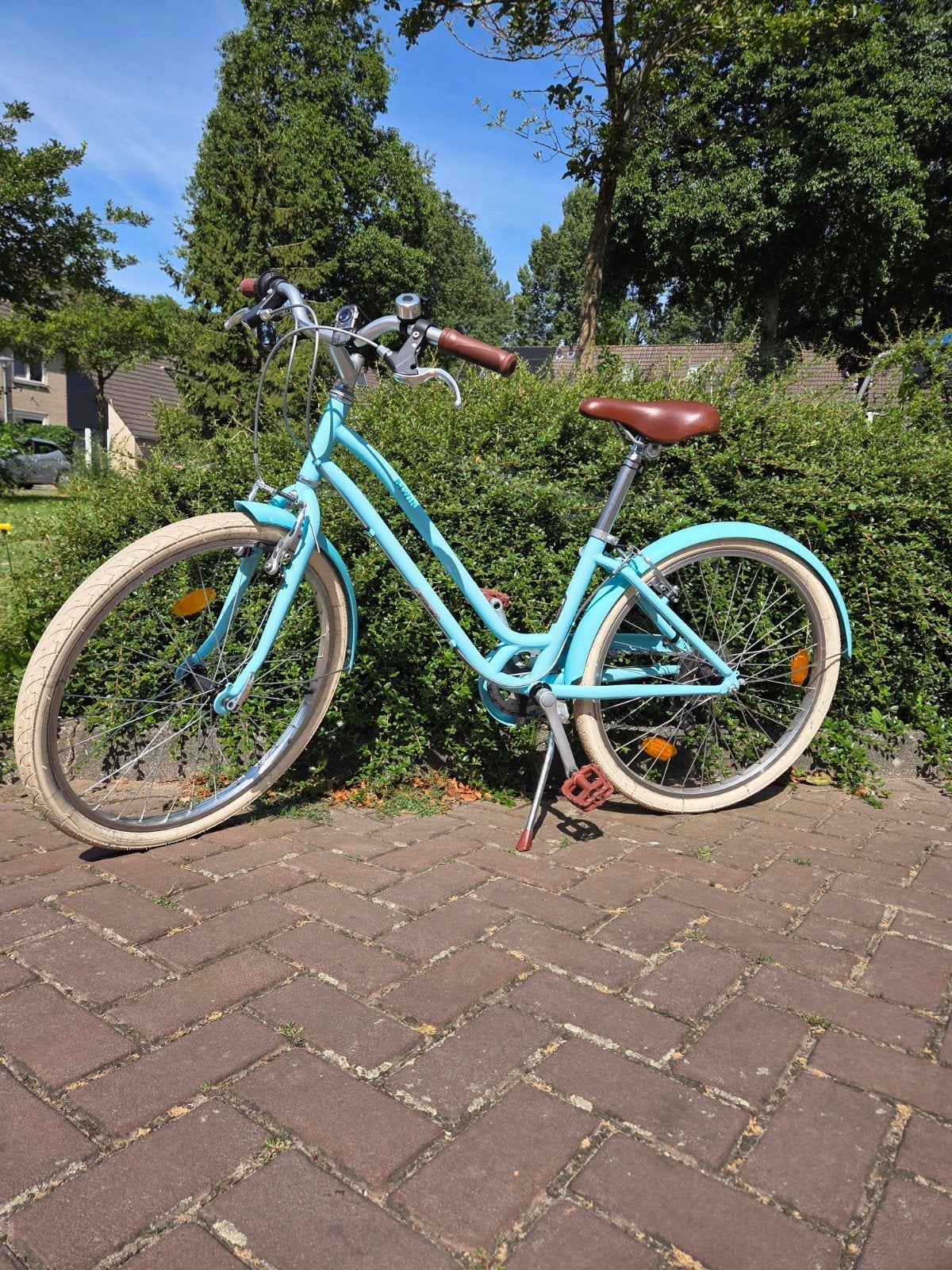 Btwin stadsfiets blauw 24 inch, Ophalen, Gebruikt, 20 inch of meer