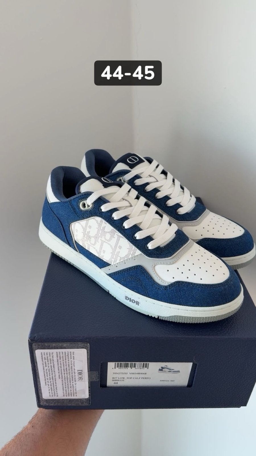 Dior B27 Low-Top Sneakers - Maat 44-45, Ophalen of Verzenden, Zo goed als nieuw, Blauw, Sneakers of Gympen