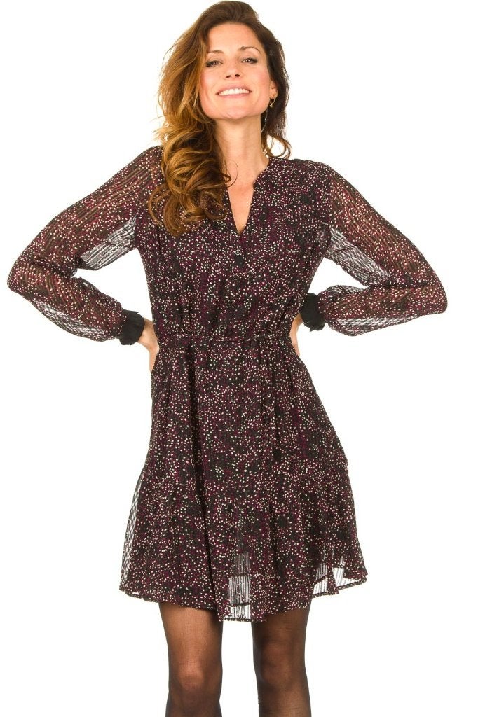 Freebird model Anja jurk zwart+stippen rood creme L-XL 43505, ., Maat 46/48 (XL) of groter, Ophalen of Verzenden, Zo goed als nieuw