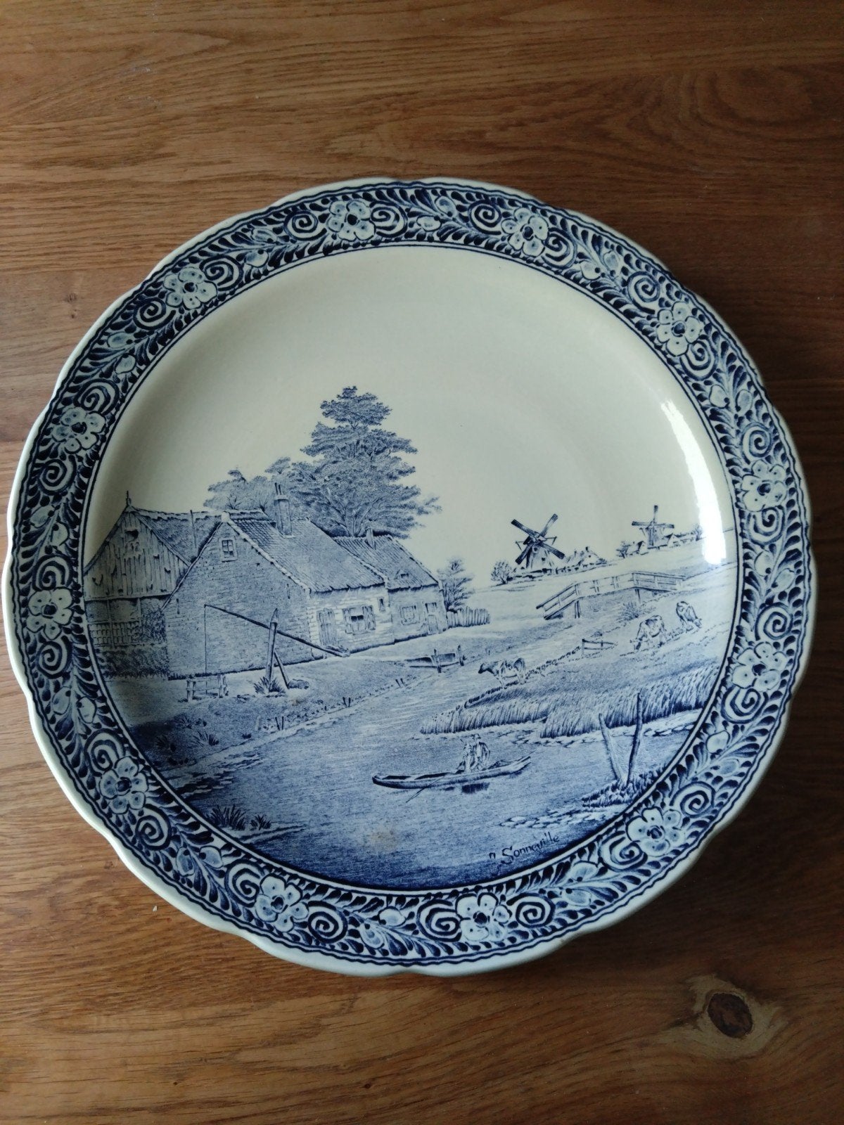 6 Delfts Blauwe Wandborden, Antiek en Kunst, Ophalen