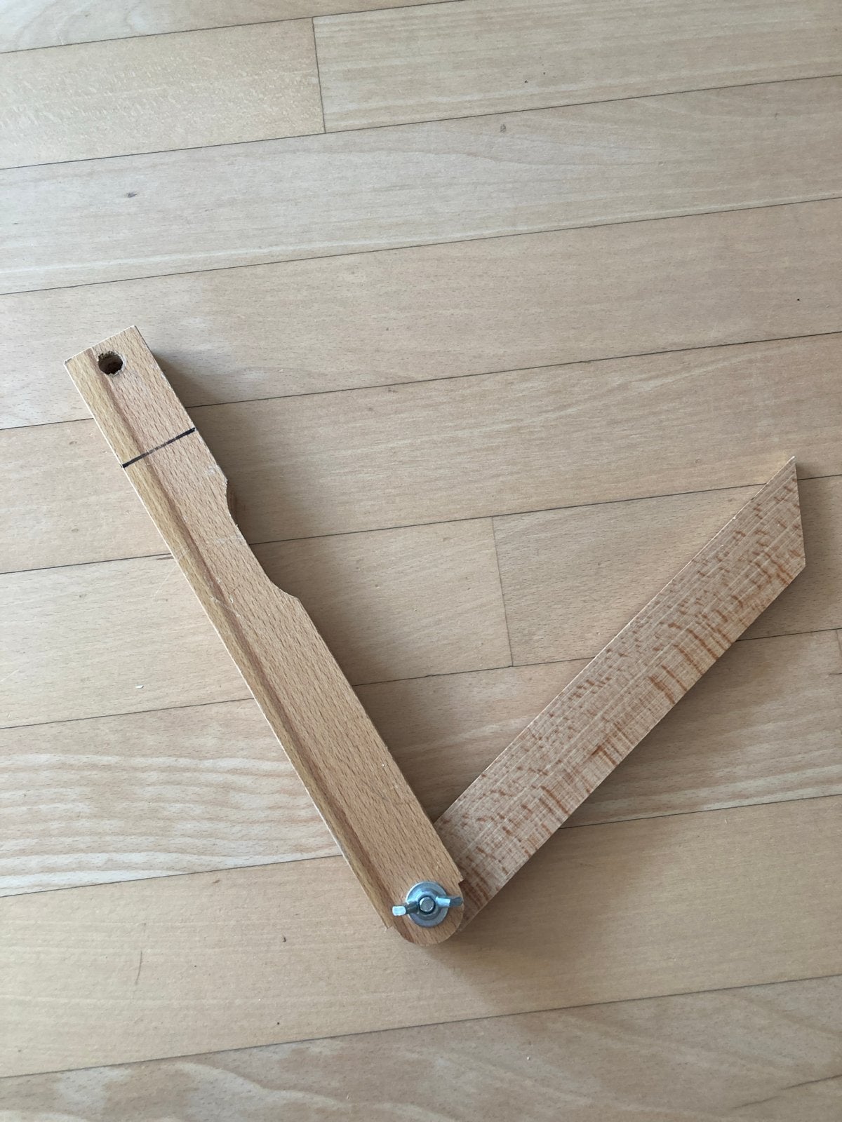 Houten zwaaihaak voor hoekmetingen, Ophalen of Verzenden, Gebruikt, Overige typen, Overige merken