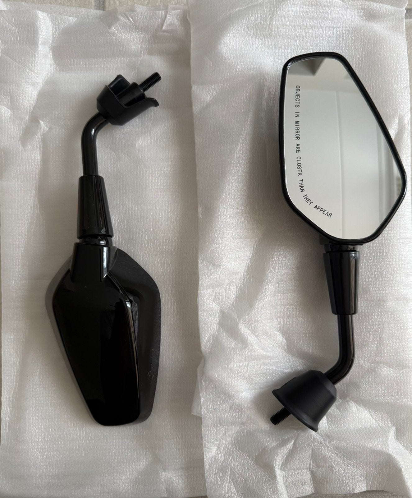 Vespa sprint sport spiegel set glans zwart kort nieuw, Ophalen of Verzenden