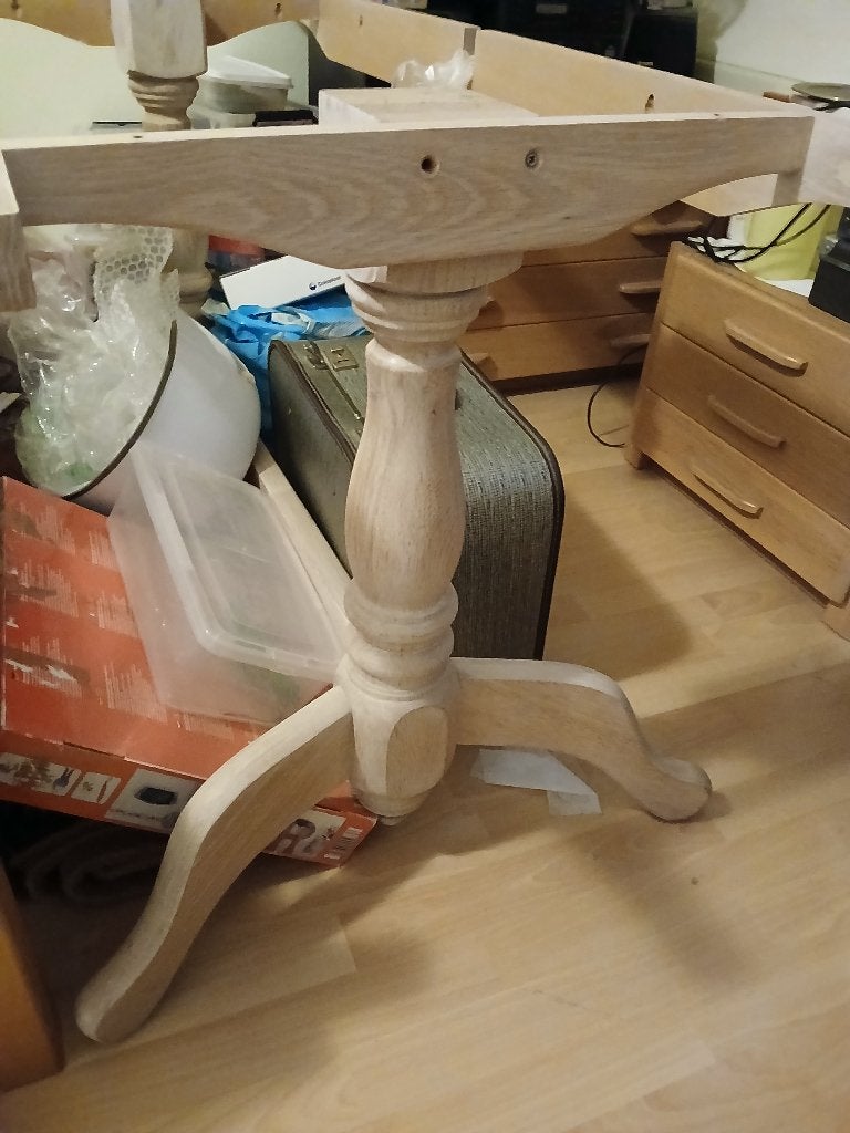 Klassiek massief blank eiken onderstel tafel, Huis en Inrichting, Ophalen, 100 tot 150 cm, Klassiek, Eikenhout