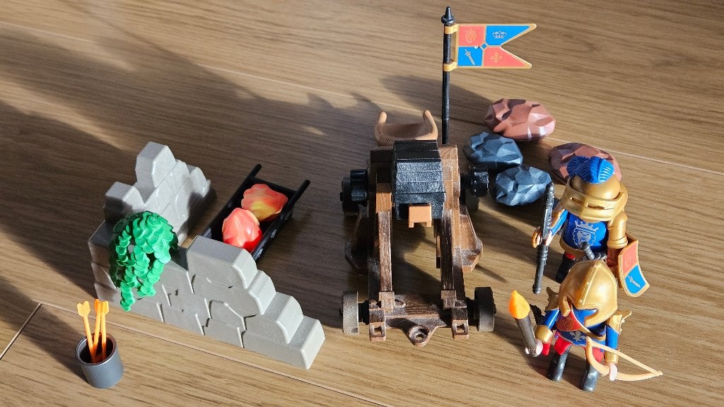 playmobil 6039 katapult van de leeuwenridders, Complete set, Ophalen of Verzenden, Zo goed als nieuw, Kasteel/Fort