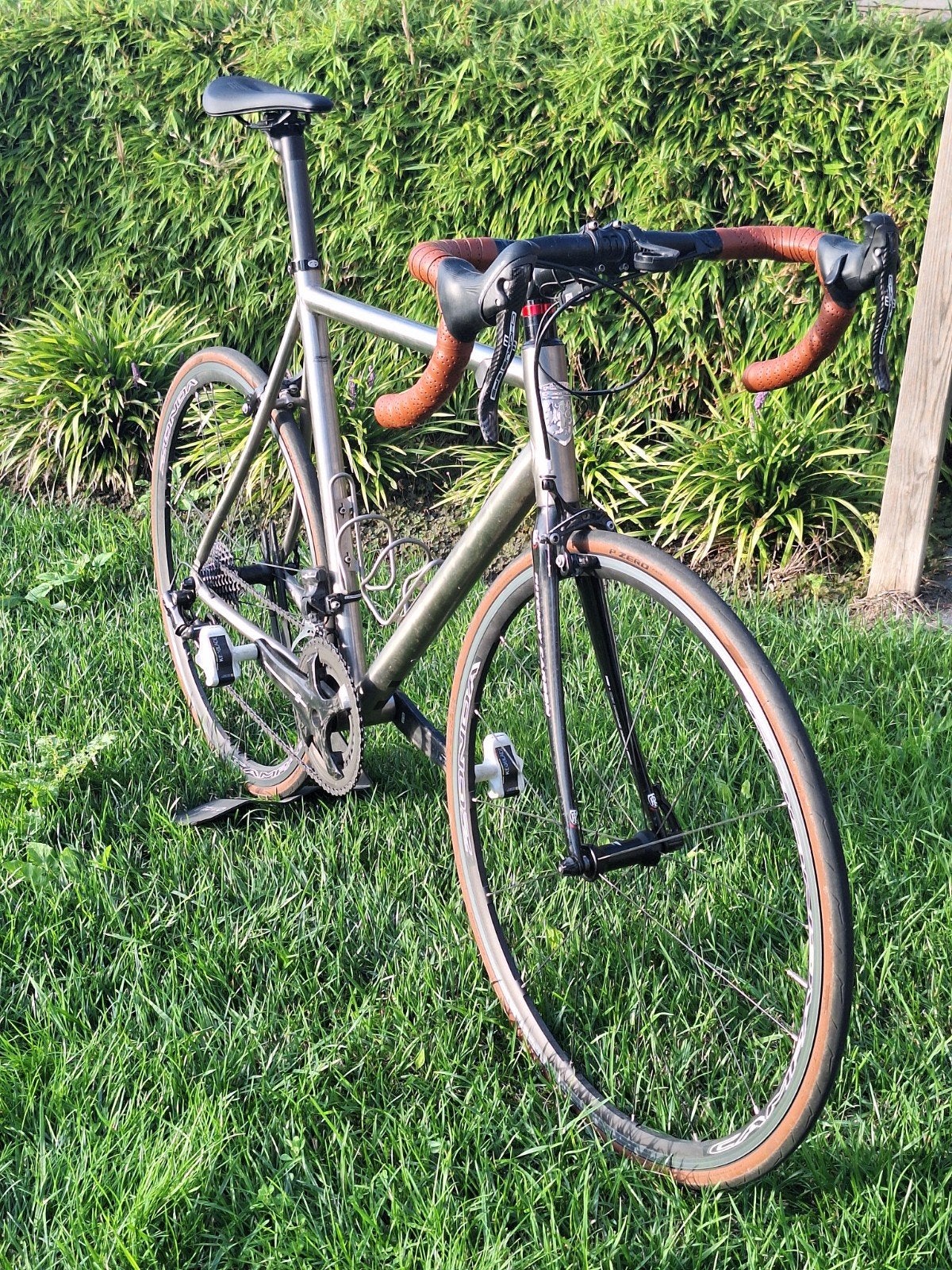 Gilbertson titanium racefiets maat 58 – Campagnolo Chorus EP, 28 inch, Velgrem, Zo goed als nieuw, 57 tot 61 cm