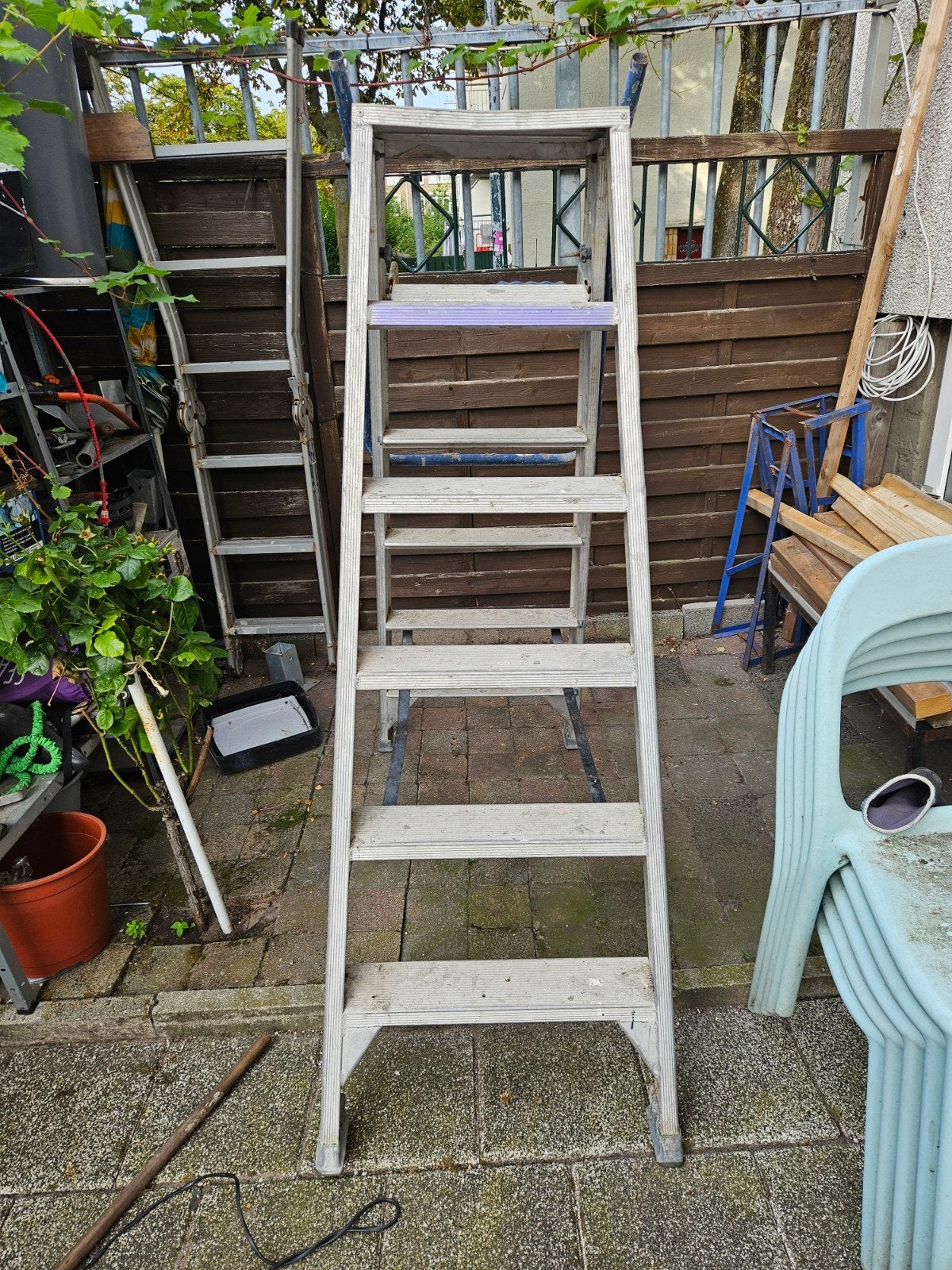 Stevige gebruikte trap met 6 treden, Doe-het-zelf en Verbouw, Ladders en Trappen, Ophalen of Verzenden