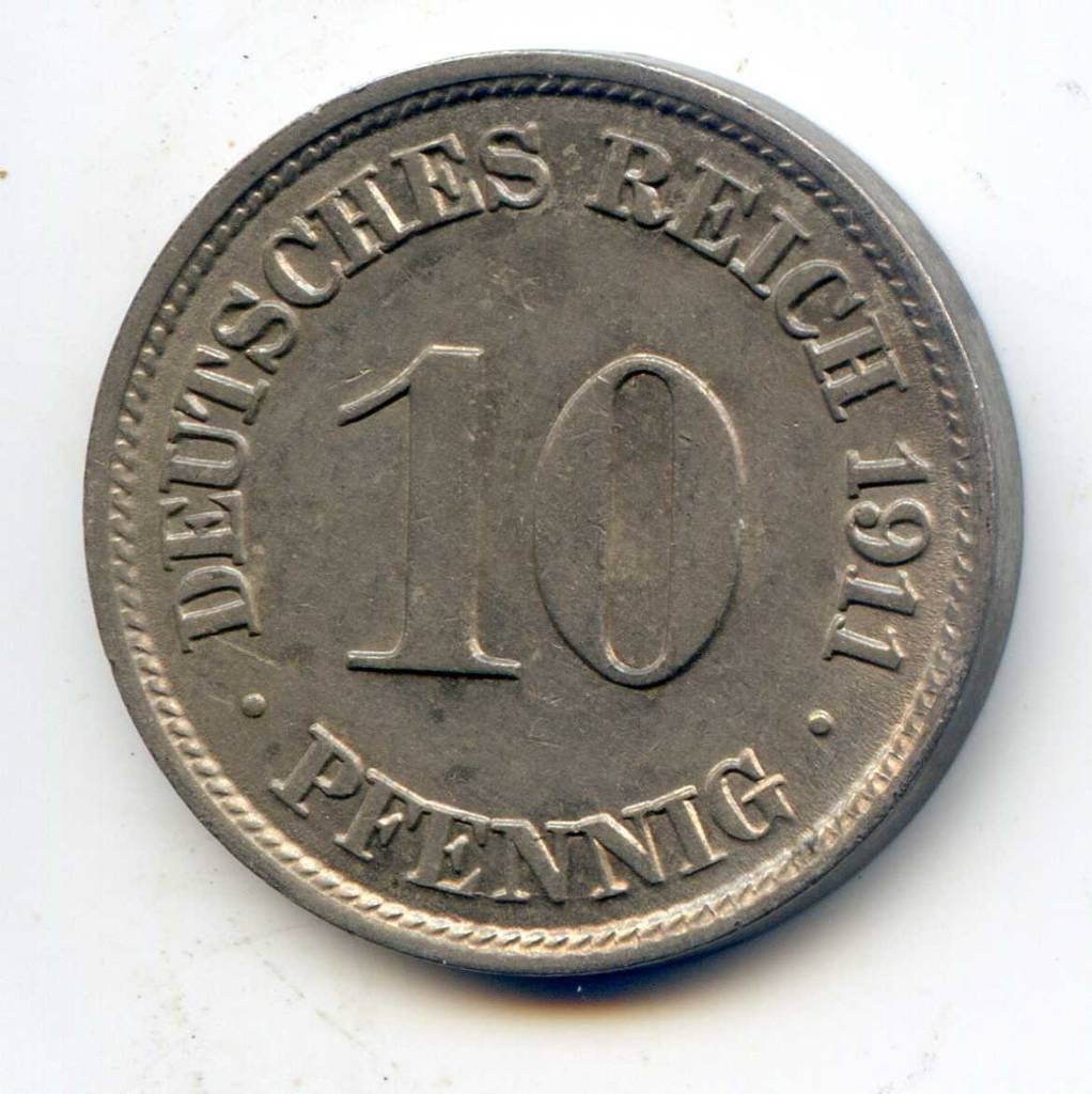 Duitsland 10 Pfennig 1911 J PR, Ophalen of Verzenden, Duitsland