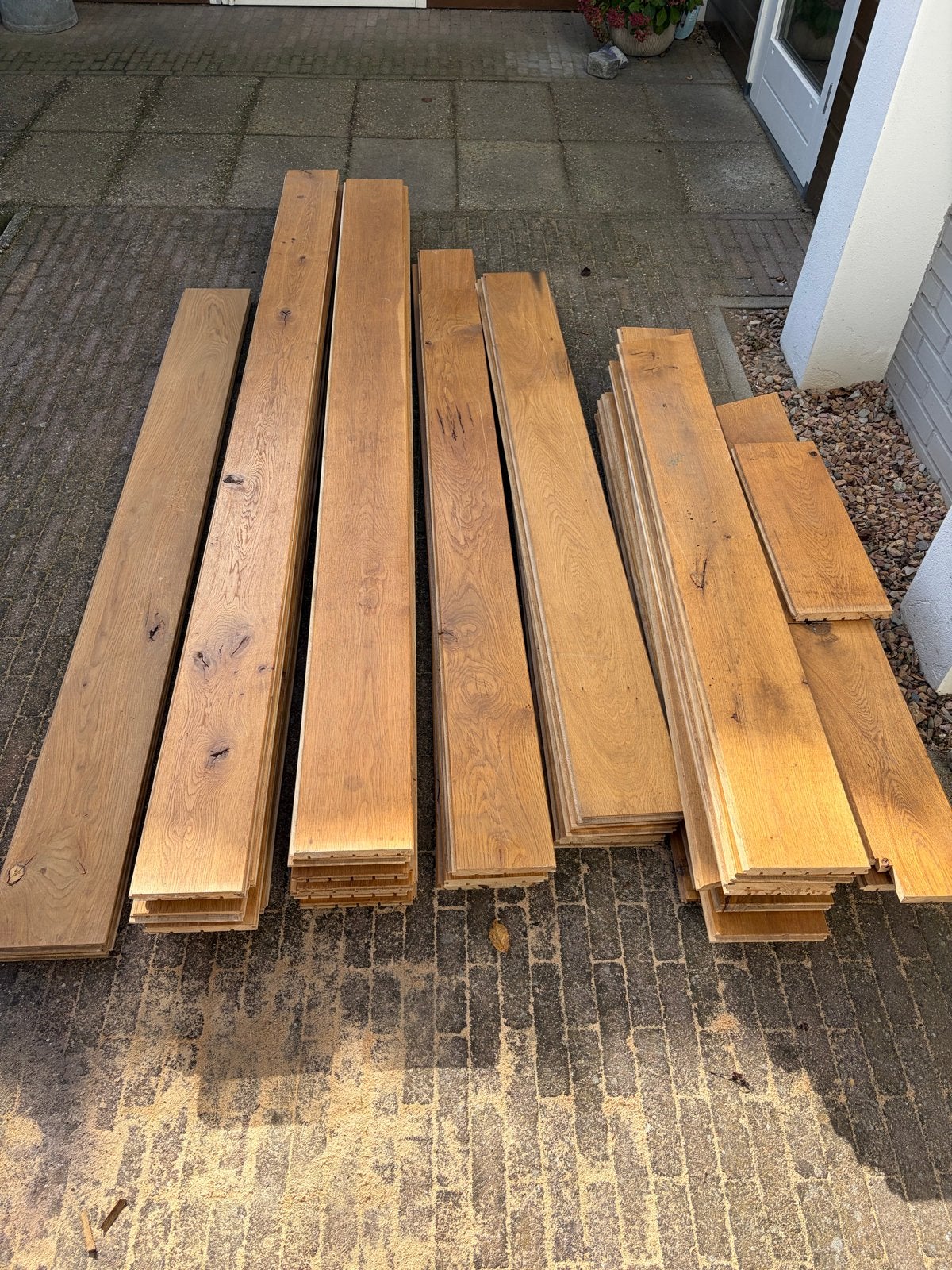 Massief Eiken parketvloer planken - Gebruikt, Gebruikt, Bruin, 10 tot 25 m², Ophalen