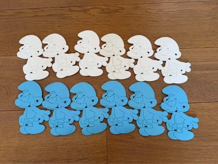 12 antislip badmatjes Smurfen met zuignappen nieuw Peyo, Ophalen of Verzenden, Nieuw, Bad