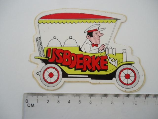 sticker oud IJS IJSBOERKE strip ijskar retro, Verzenden, Zo goed als nieuw, Bedrijf of Vereniging